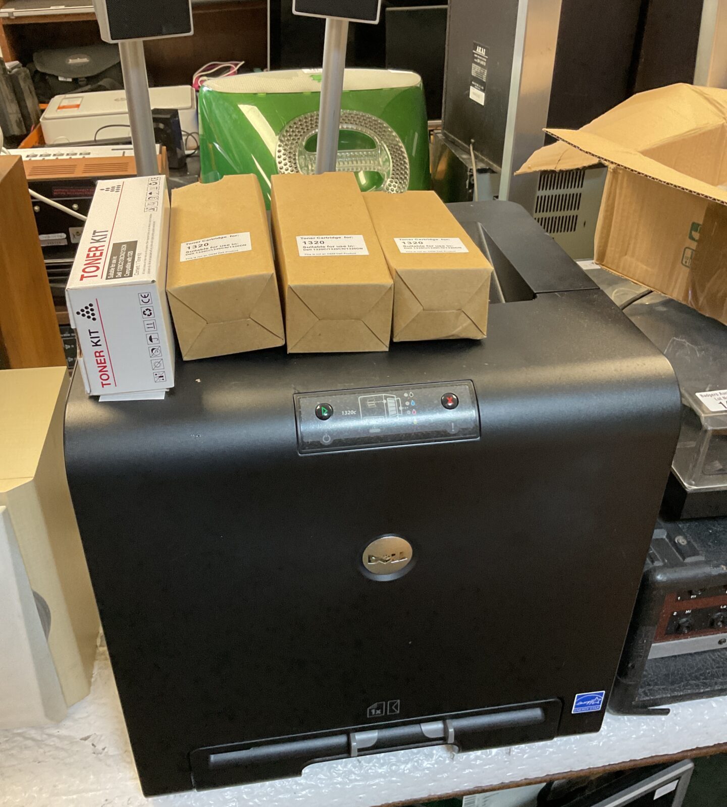 Dell 1320c laser printer with set of new ink cartridges