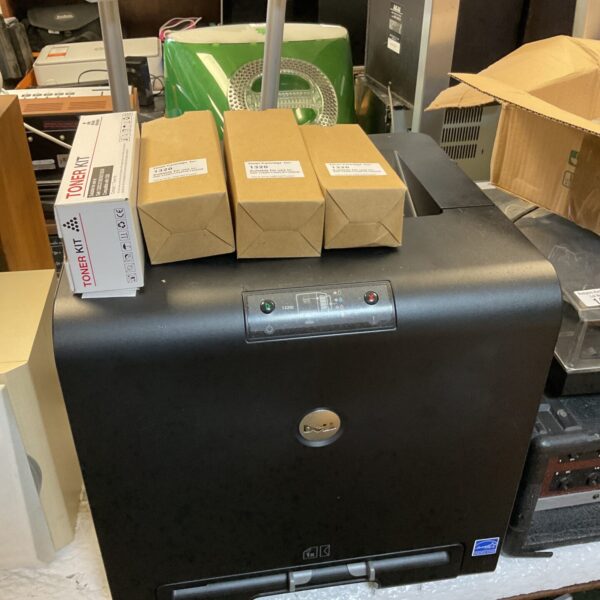 Dell 1320c laser printer with set of new ink cartridges