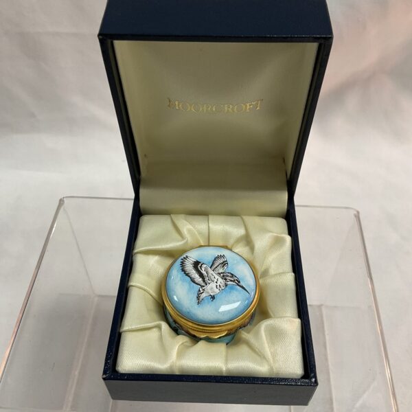 Moorcroft enamel pill pot in display box
