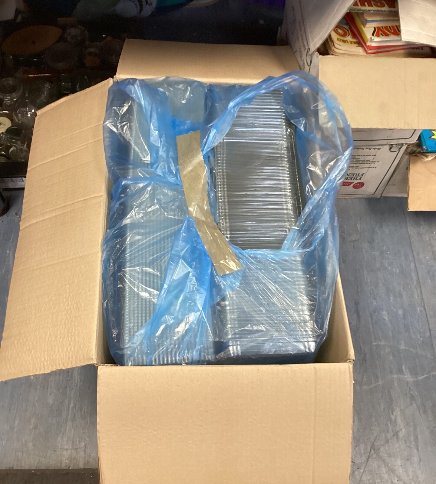 Box of clear catering packaging