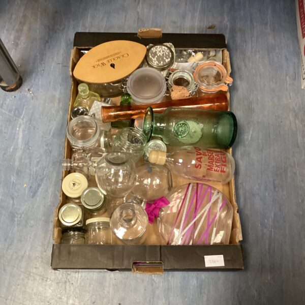 Tray of mixed jars & bottles