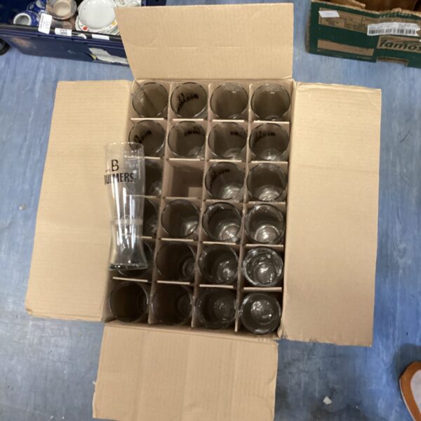 Box of twenty four Bulmers pint glasses