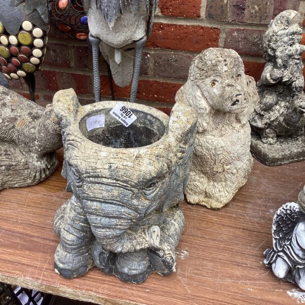 Elephant and poddle garden ornaments