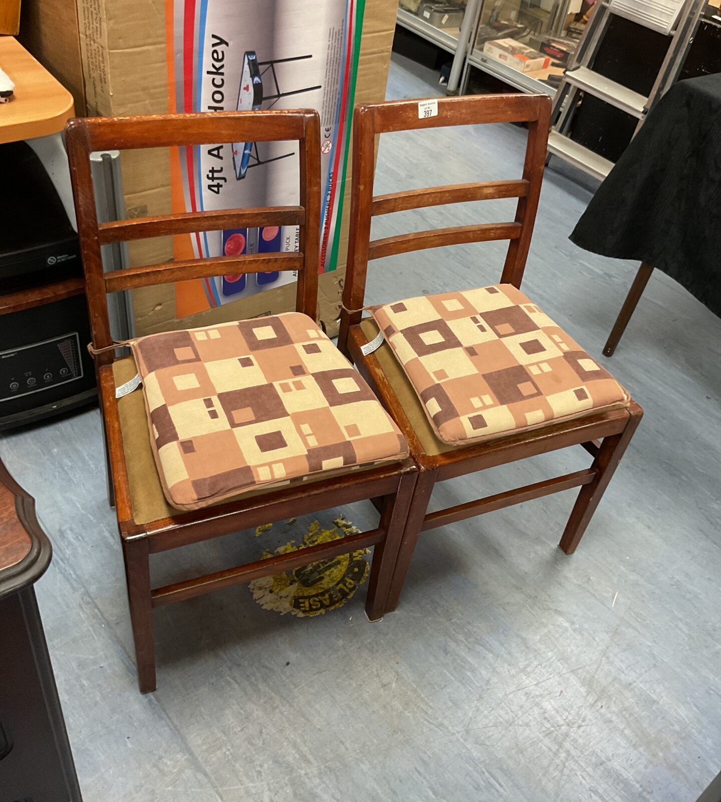 Pair of vintage ladder back chairs