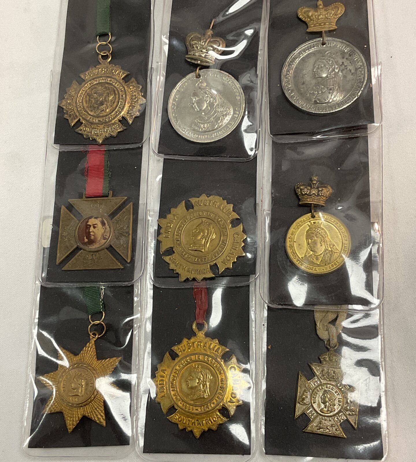 nine victoria commemorative Medals