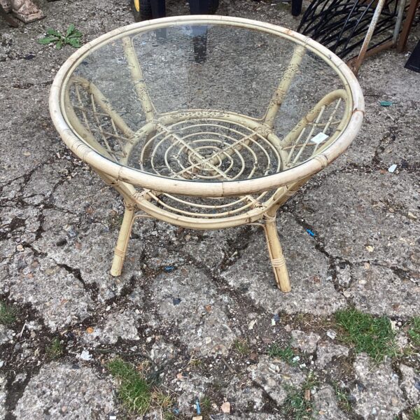 Bamboo and glass conservatory small table