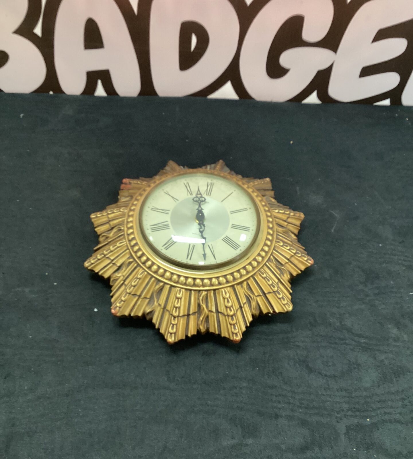 Vintage Smiths Sunburst 5 day Wall Clock