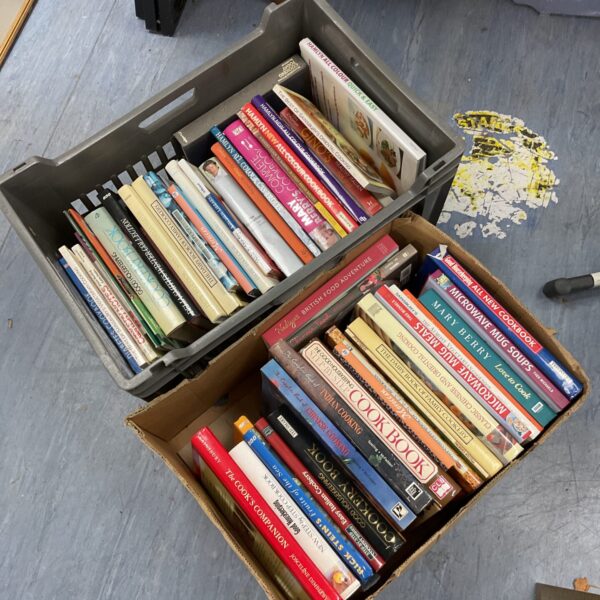 Two boxes of cookery books