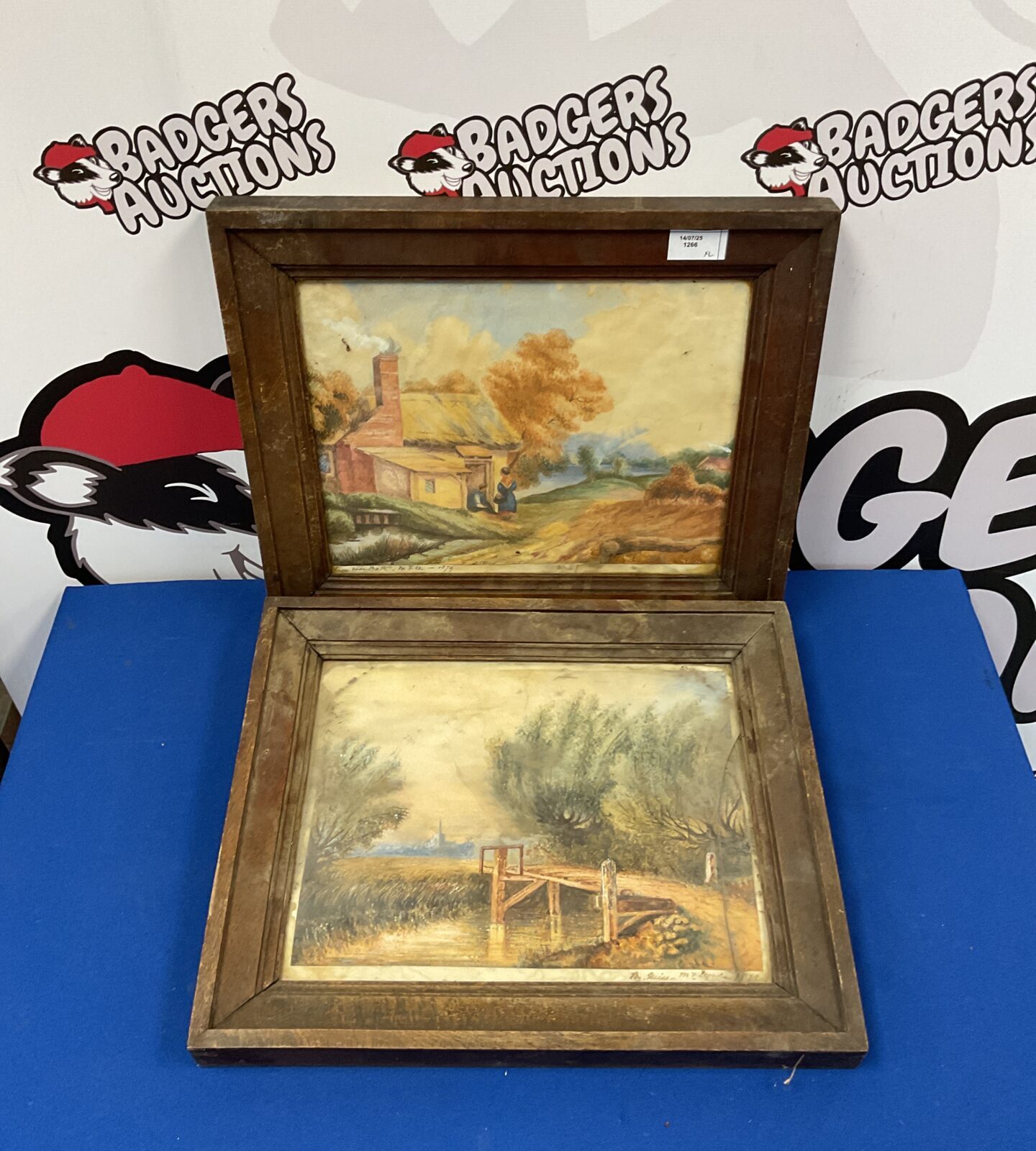 Pair of 1879 dated country scene watercolours