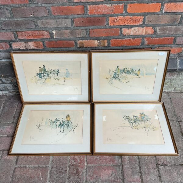 Set of four artist signed argentine limited edition prints