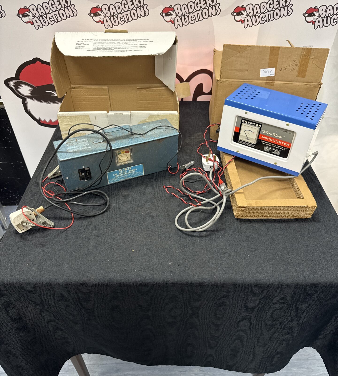Two car battery chargers inc selmar & crypton