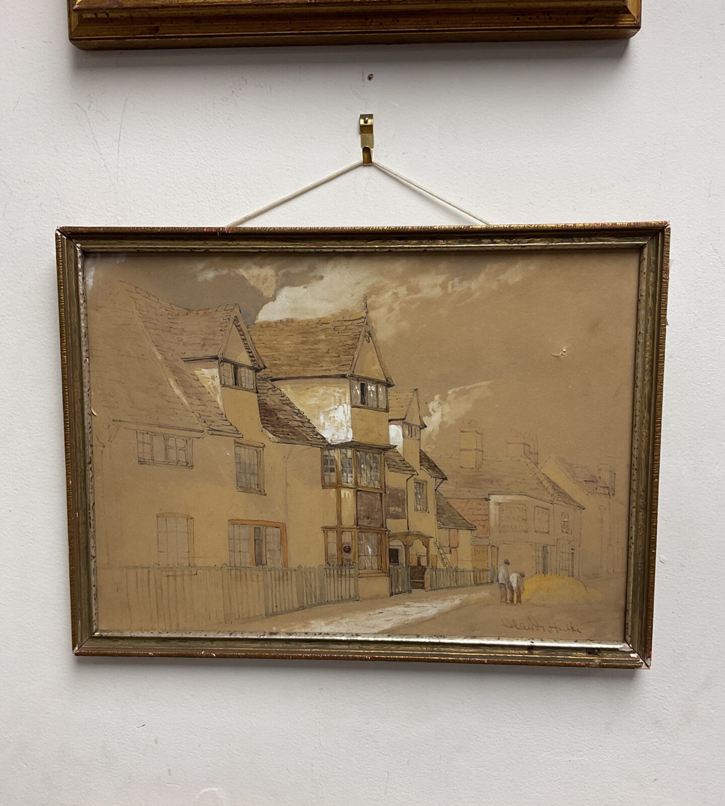 Claud hulke signed watercolour of a street scene