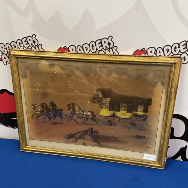 J adam signed watercolour of a royal messenger carriage