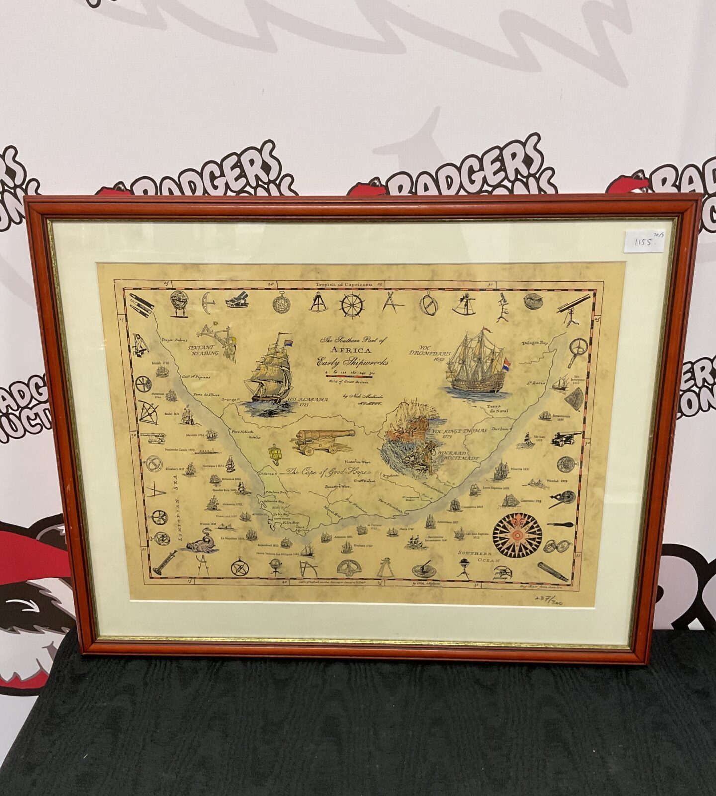 Limited edition print of southern africa early ship wrecks