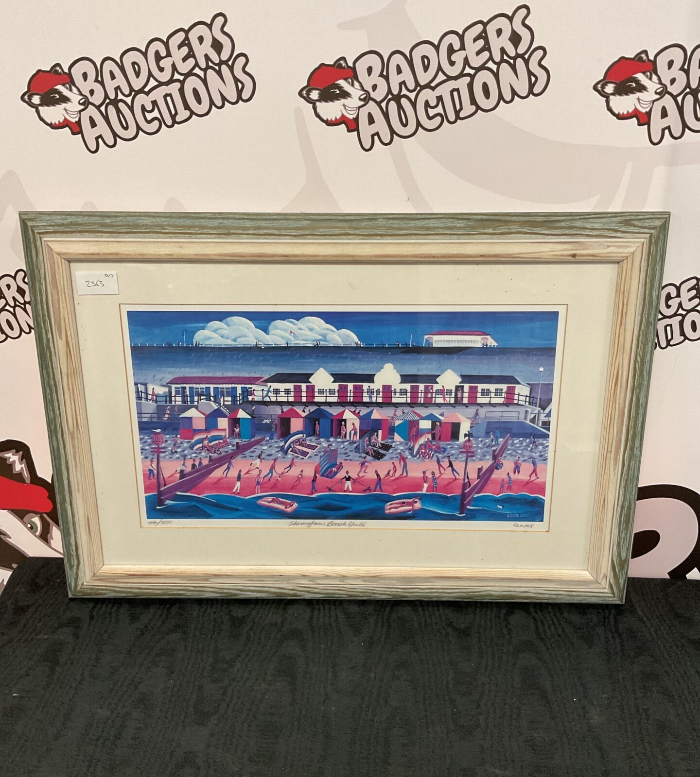 Lewis 2000 signed limited edition print of sherringham beach huts