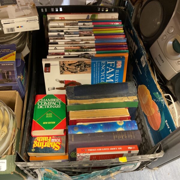 Box of mixed books inc dk encyclopaedias