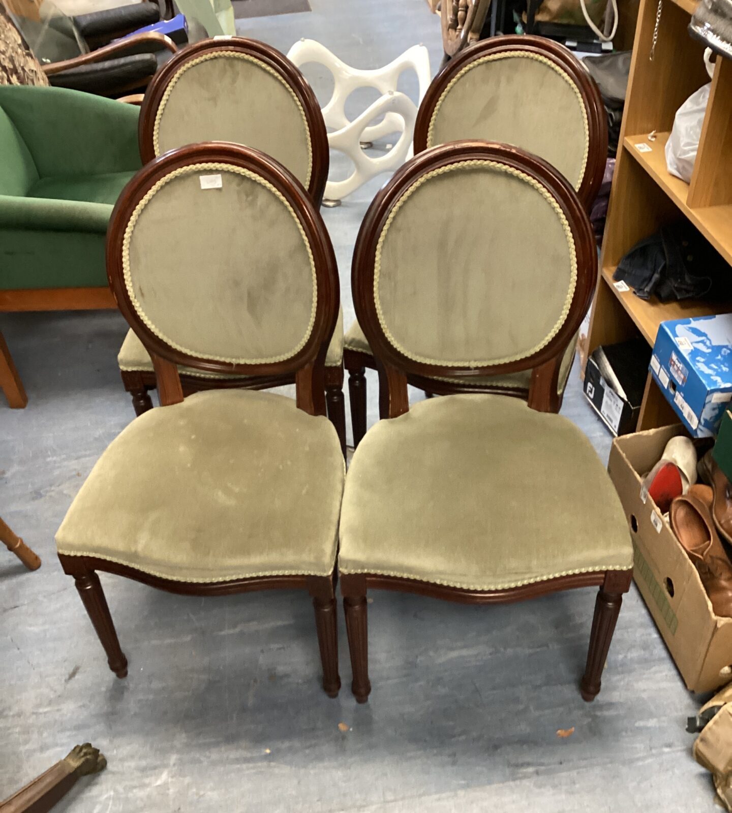 Four vintage regency style dining chairs