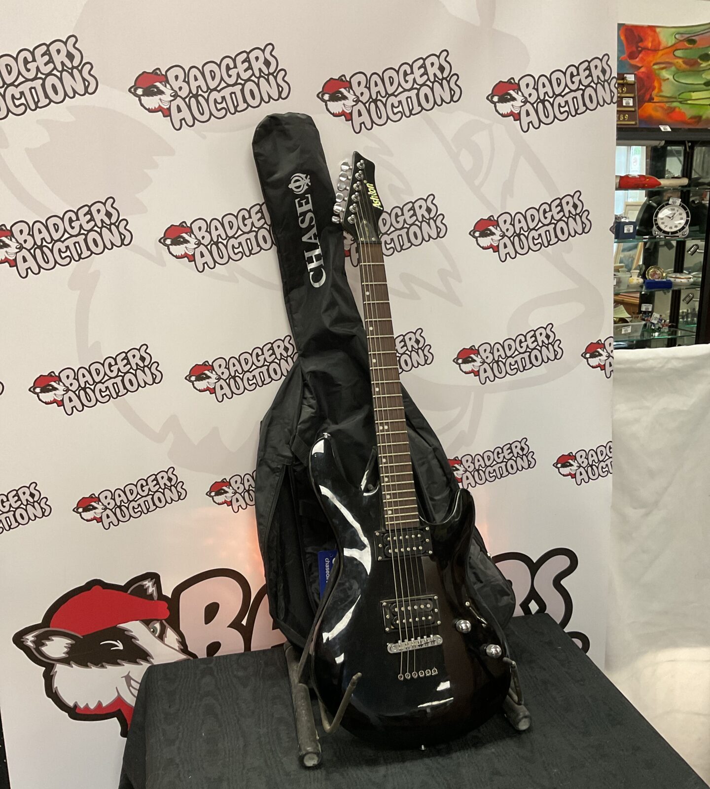 Black ashton ags-381 electric guitar