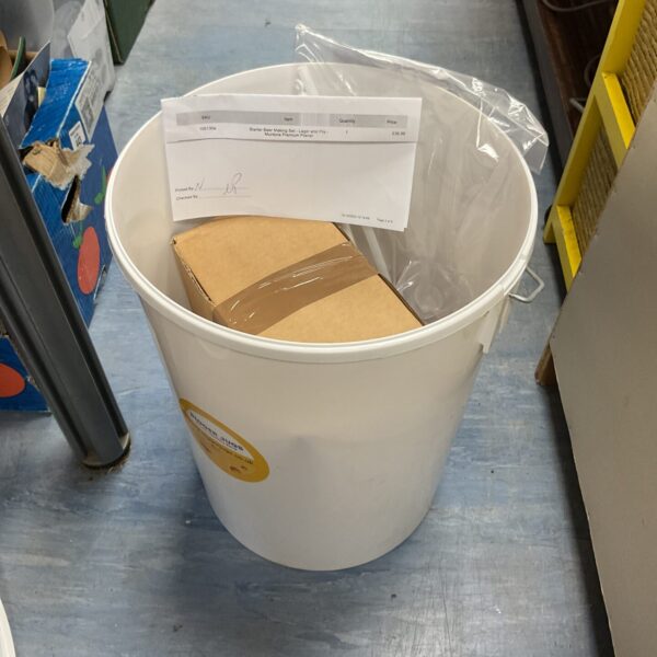 Tub containing new beer making set