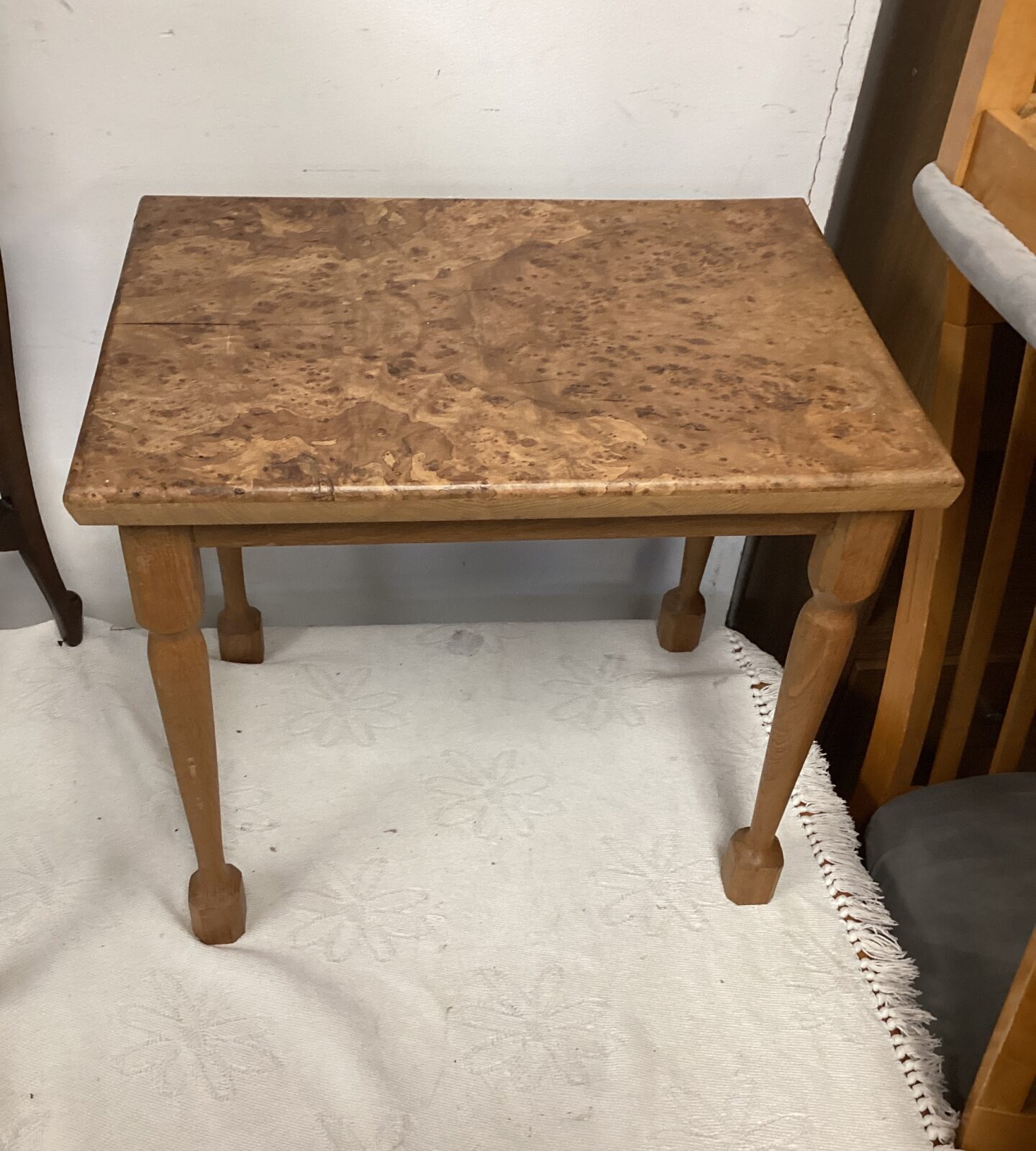 Tigers eye walnut side table