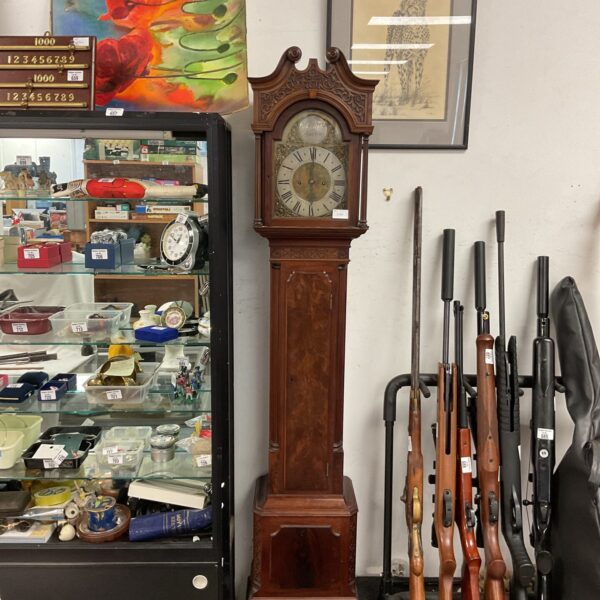 Jn draper london grandmother clock fusee clock with pendulum & keys
