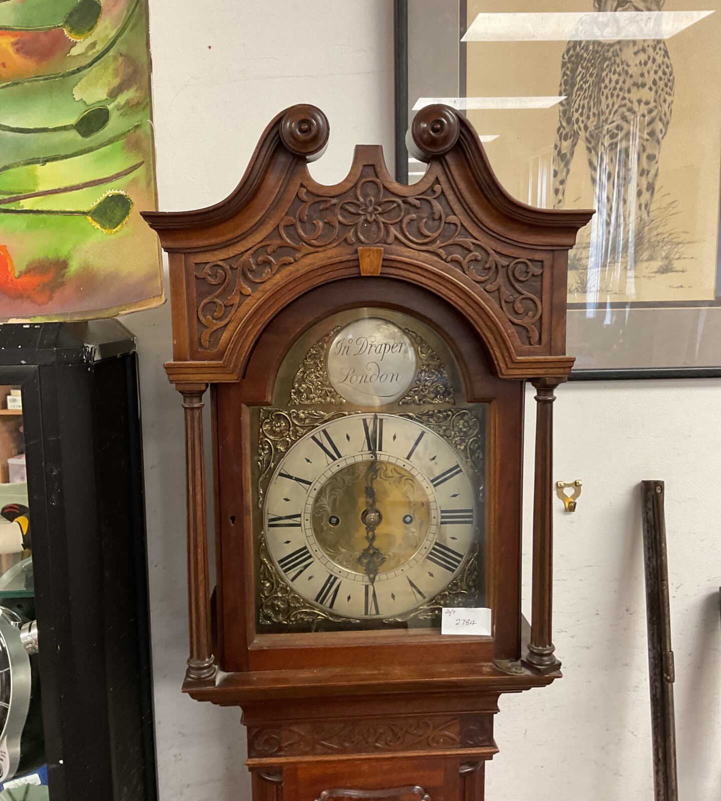Jn draper london grandmother clock fusee clock with pendulum & keys - Image 2