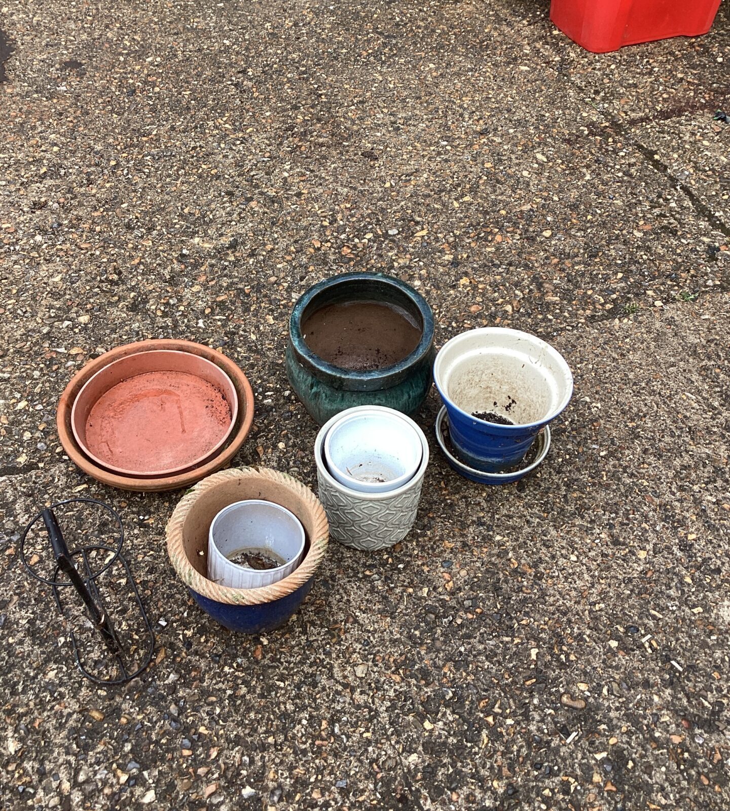 Selection of garden pots
