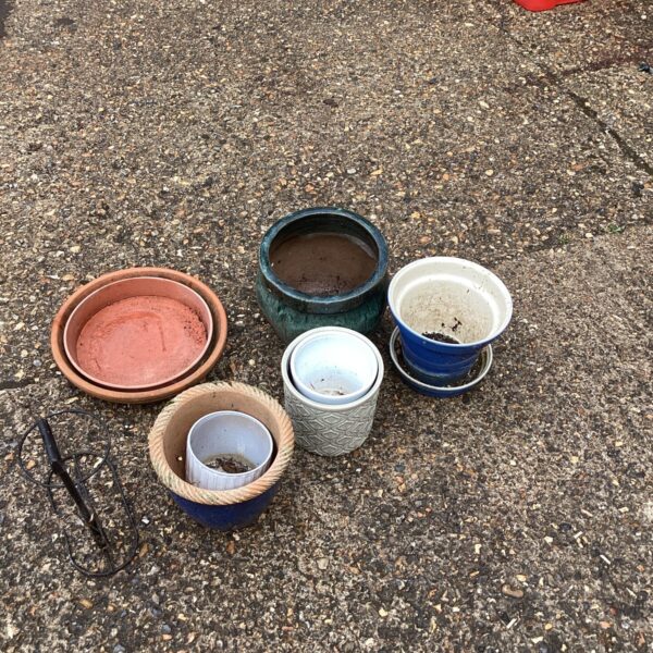 Selection of garden pots
