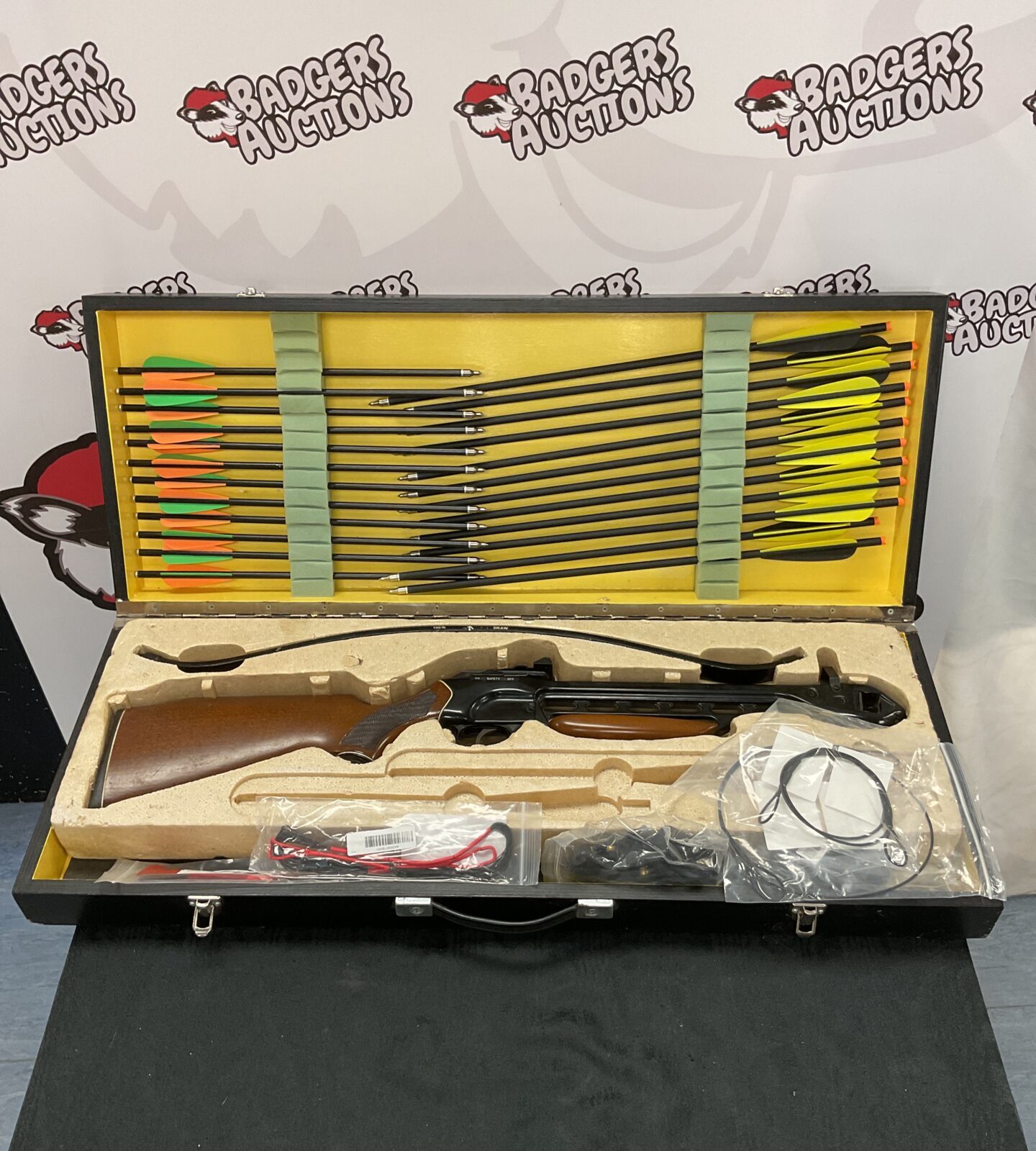 Crossbow in case with arrows & strings