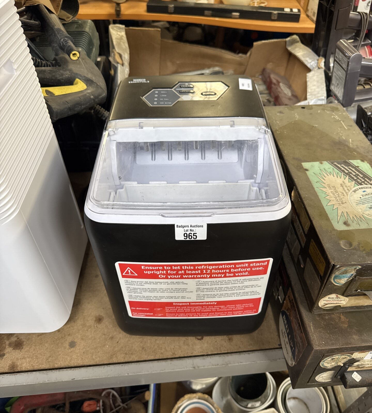 Nisbets essentials ice cube maker - spares/repairs, powers on mechanism moves but not getting cold enough to freeze water, ice full light blinking