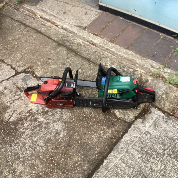 Two petrol chainsaws for repair