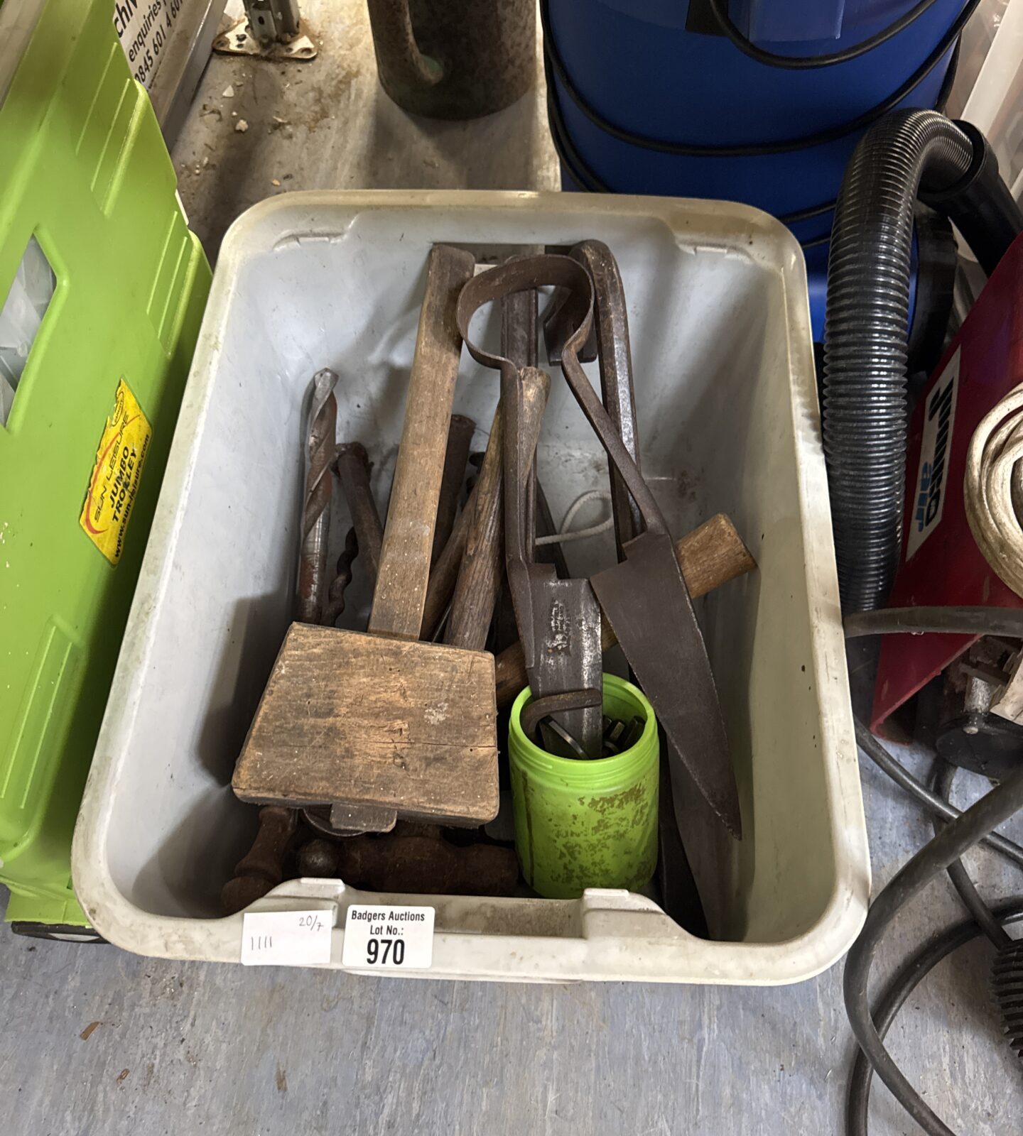 Box of tools inc wooden mallet