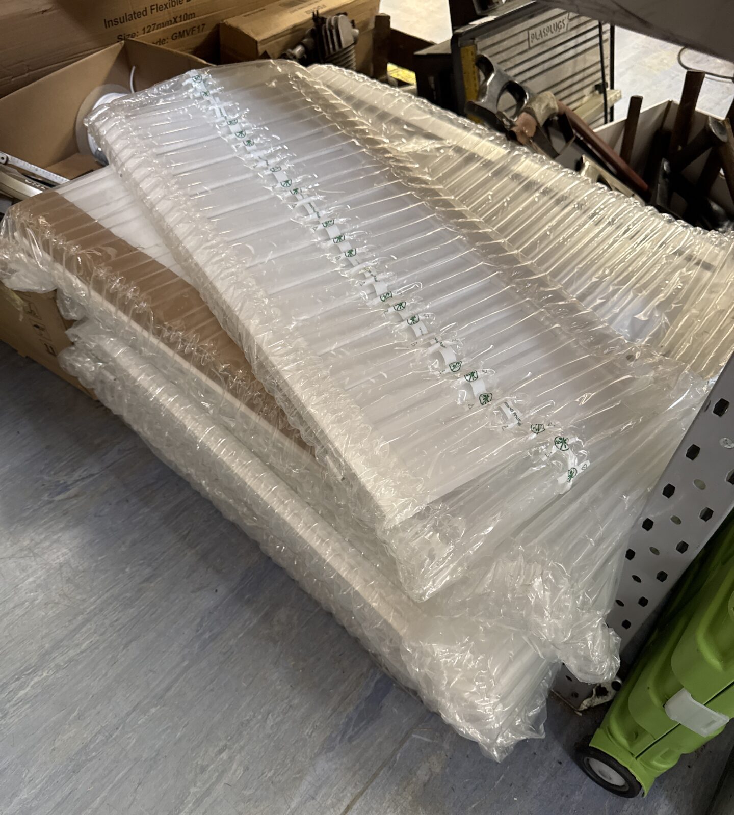 Bundle of French window louvre covers assorted sizes