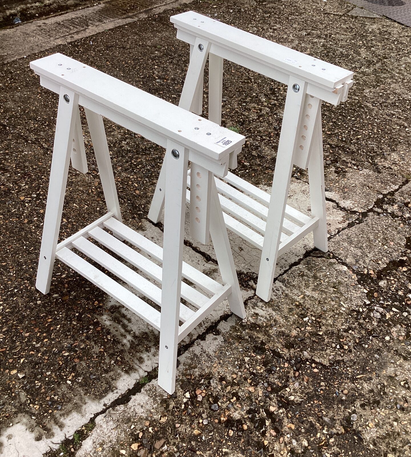 Set of white trestles