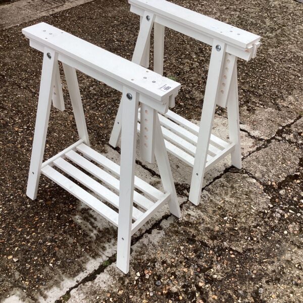 Set of white trestles