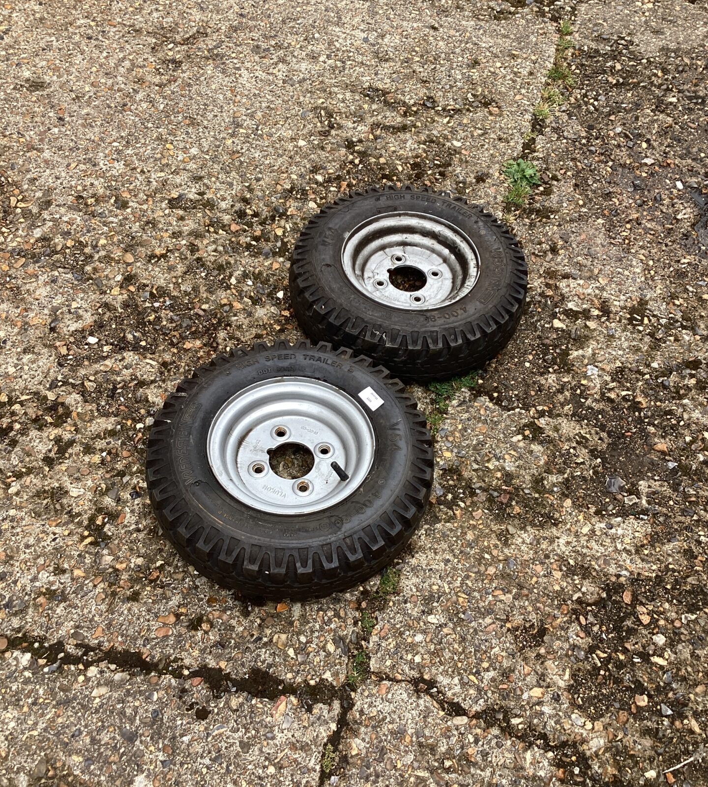 Two Trailer Wheels and Tyres
