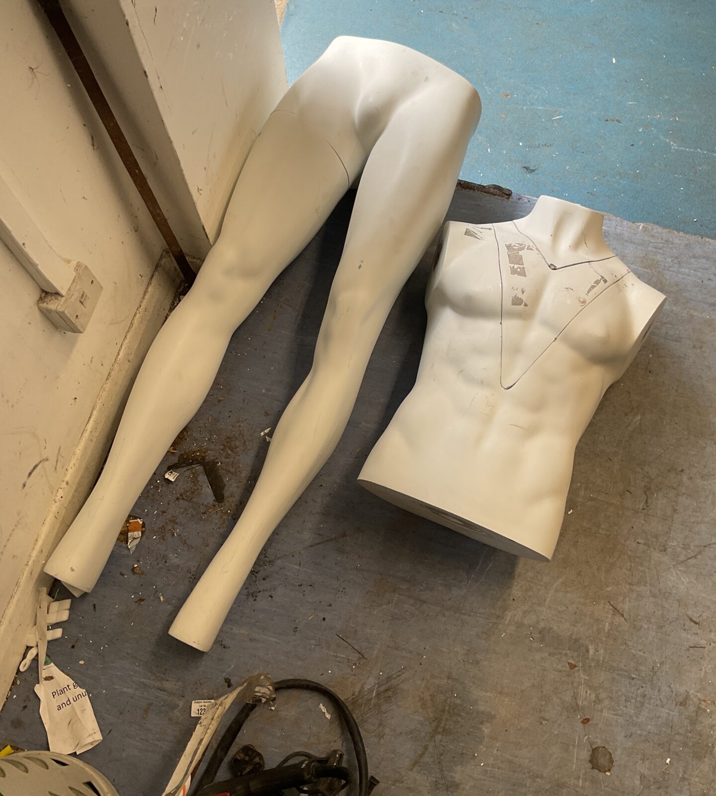 White mannequin legs torso
