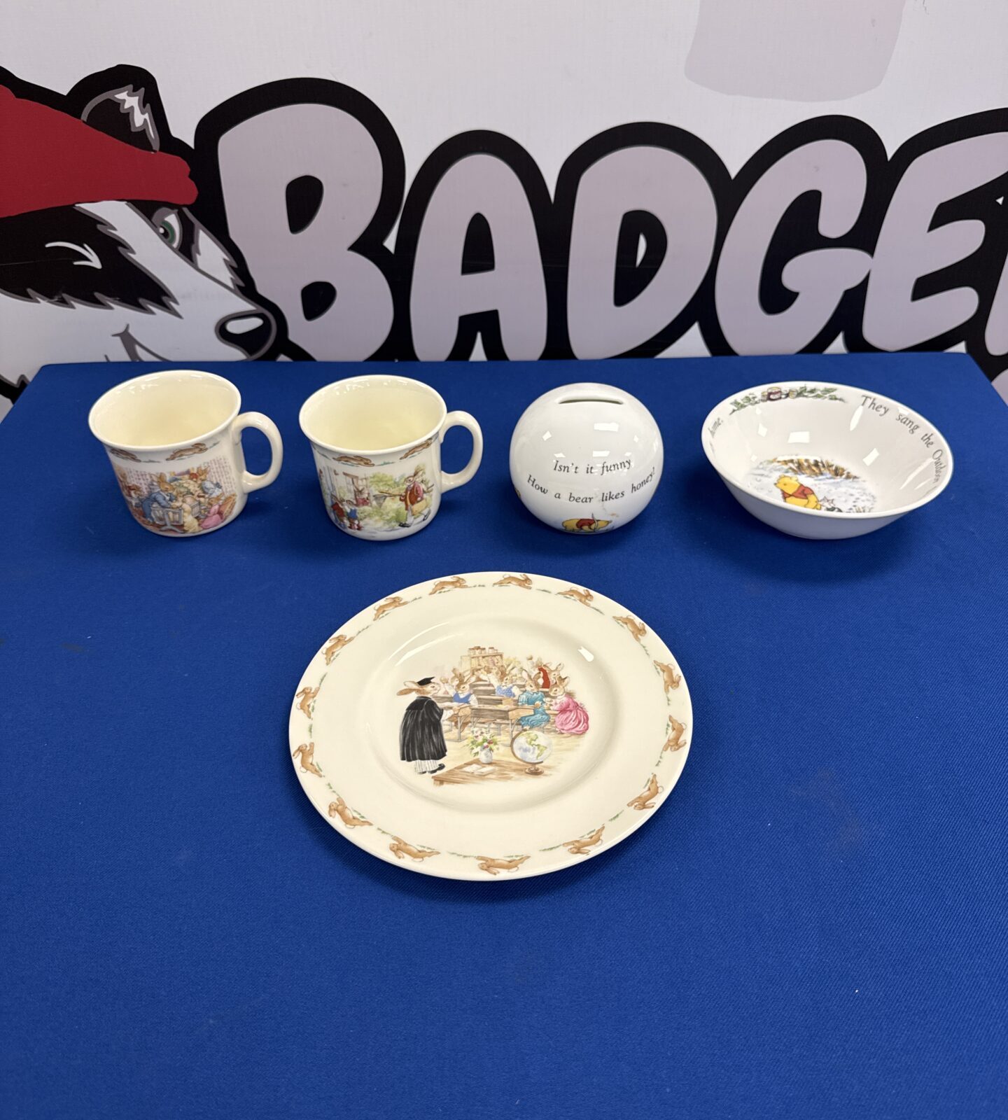 Five children’s nursery themed china items inc bunnykins & royal doulton