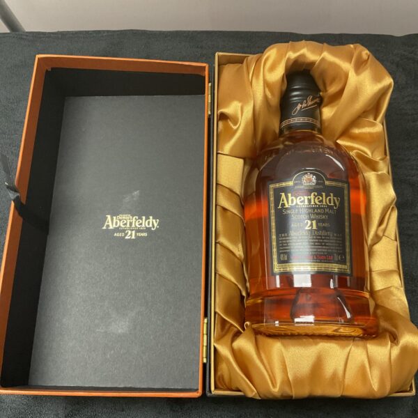 Cased Bottle of Aberfeldy Single highland malt whiskey aged 21 years