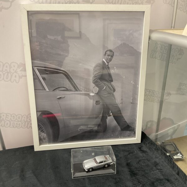 Framed Print of James Bond 007 Sean Connery and Model Aston Martin db7