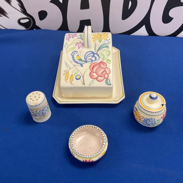 Vintage Poole pottery cheese dish pepper pot dish and mustard pot