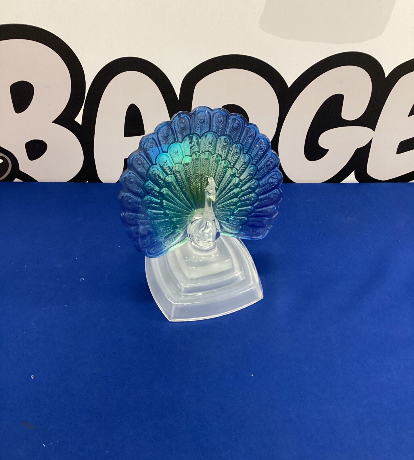 Vintage French Lead Crystal Glass Peacock