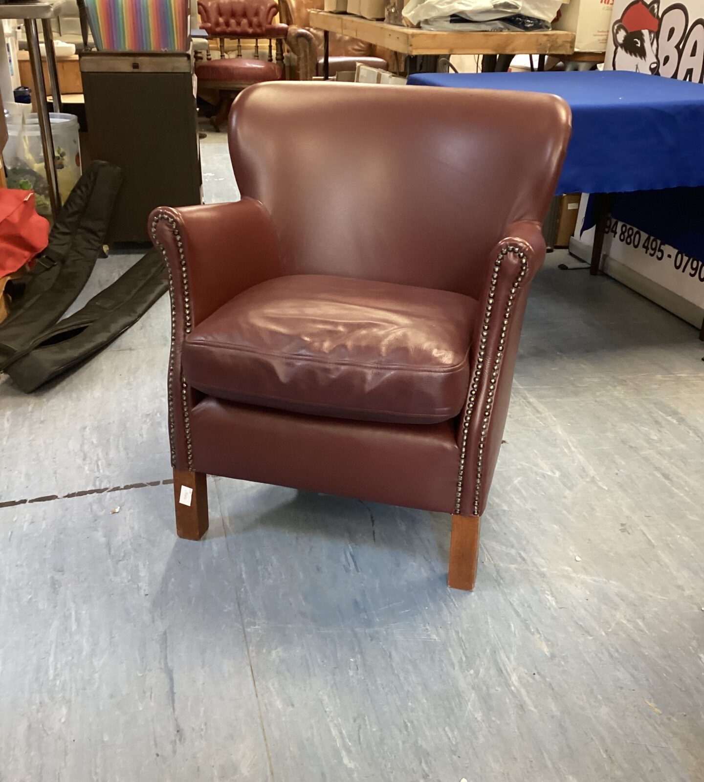 Vintage Brown Leather small Professor Chair