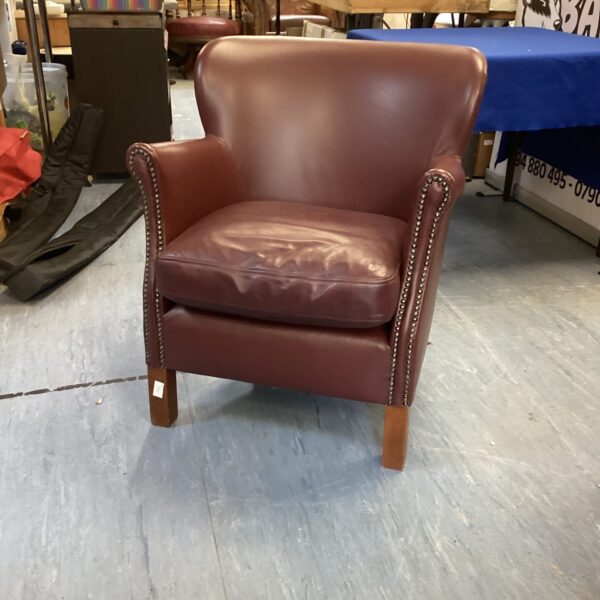 Vintage Brown Leather small Professor Chair