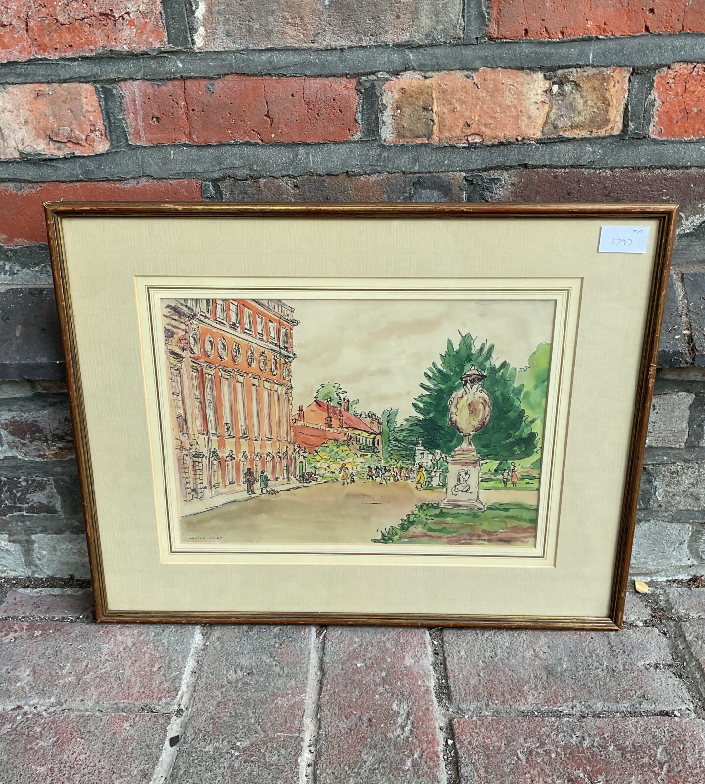 Bess deeries brady framed watercolour if hampton court palace