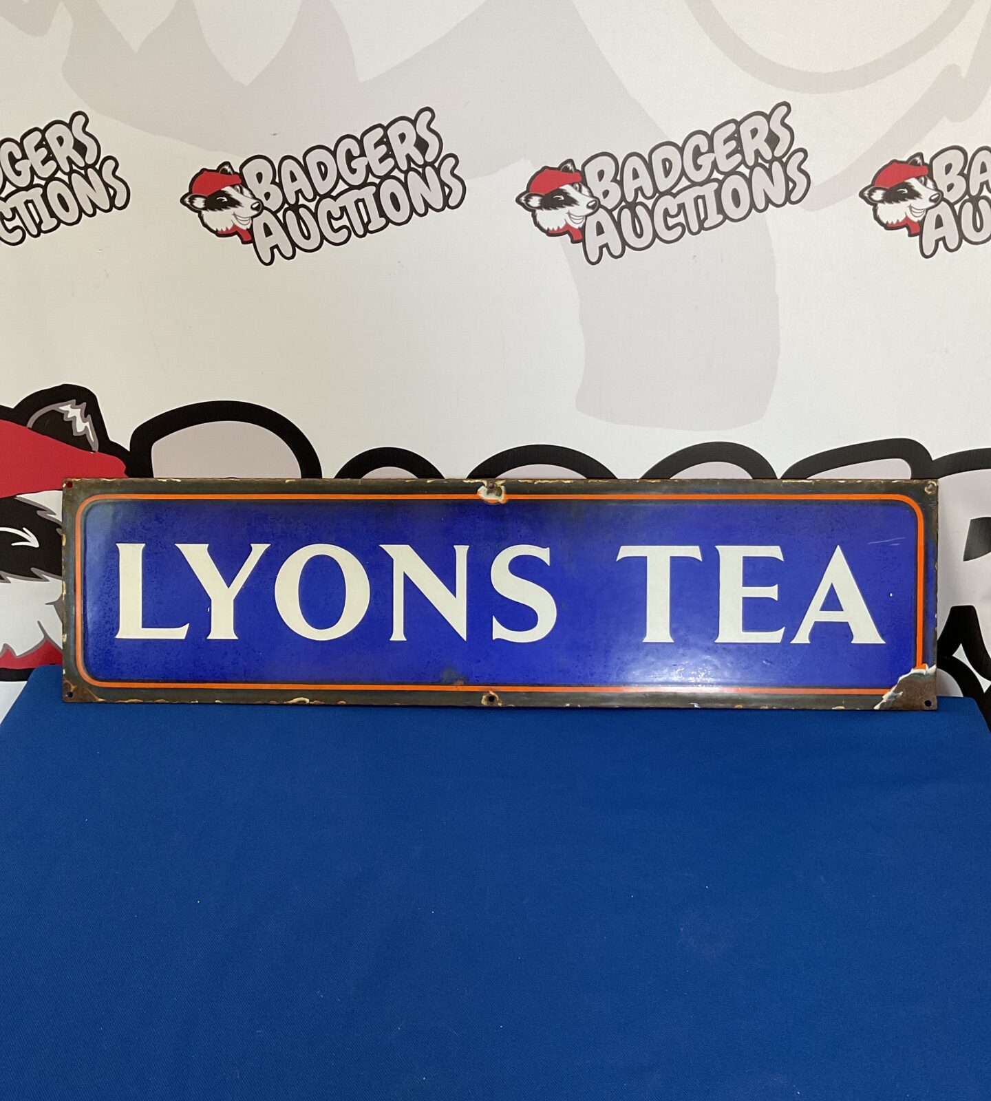 Vintage lyons tea enamel sign 69cm x 18cm