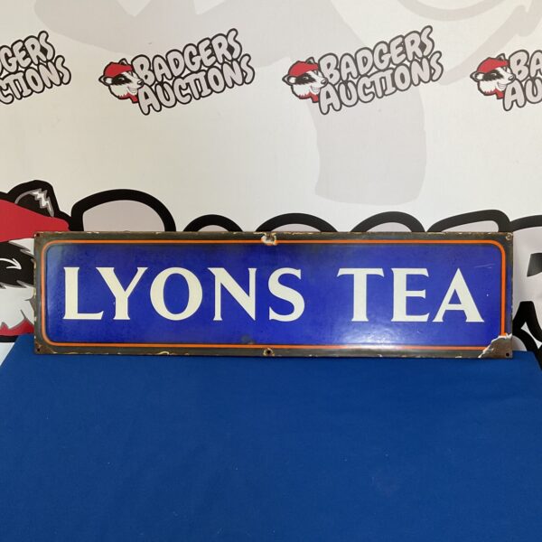 Vintage lyons tea enamel sign 69cm x 18cm