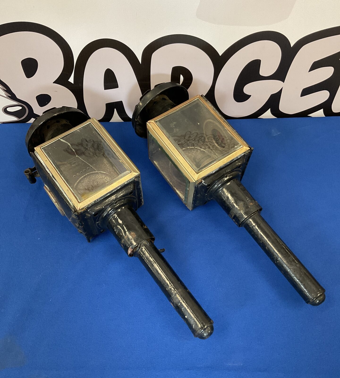 Pair of antique carriage lanterns