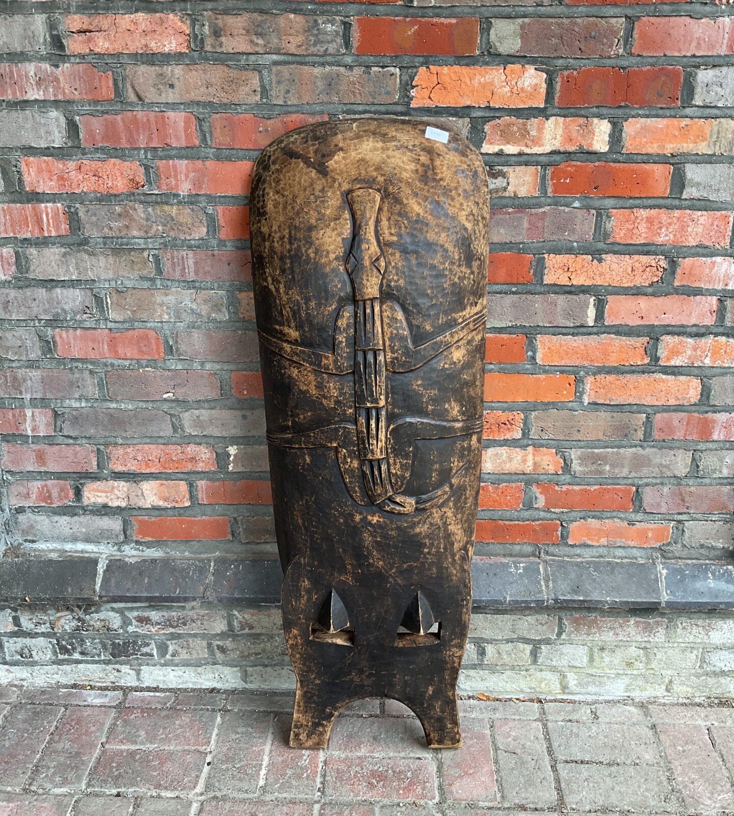 Vintage carved wooden african chair back