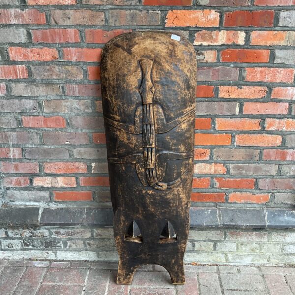 Vintage carved wooden african chair back